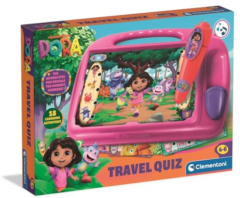 Pupitre Éducatif Dora l'Exploratrice Tableau Interactif Enfant Dès 4 Ans | Active de très nombreuses activités d'éveil différentes pour apprendre en s'amusant | jeu complet | idée cadeau original