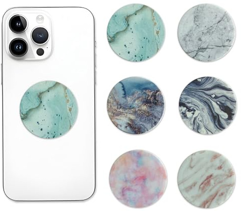 6 Pcs Phone Grip Holder with Stand, Starry Sky Design, Phone Finger Holder Grip & Kickstand, Accessories for Smartphones & Cases