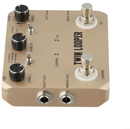 Rowin Twin Looper Effect Pedal 11 Loop Types with Individual Volume Control for Each Channel