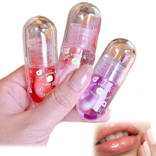 CWED 4 Pezzo Gloss Idratante Effetto Bagnato, Tenuta Fino a 12h, Altamente Pigmentato Finitura Brillante, Inchiostro Labbra per Trucco Donna (B)