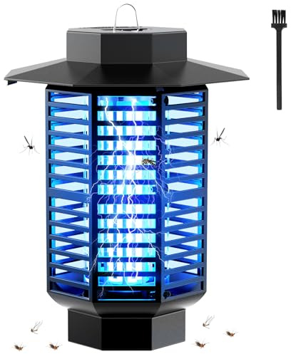 Lámpara Antimosquitos Eléctrica 4200V 18W UV Mata Mosquitos Eléctrico Silenciosa e Impermeable IPX4,Matamoscas Eléctrico Atrapa Mosquitos y Moscas,Repelente Mosquitos Eficaz para Hogar,Jardín Terraza