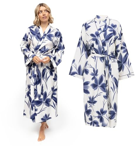 Cyberjammies Women Dressing Gown | 100% Cotton Flannel | Soft Ladies Robe with Belt & Pockets