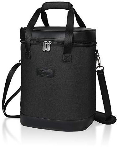 Kato Tirrinia Borsa per 6 Bottiglie, Borsa Termica per Bevande Vino Birra Champagne, Borsa Isolante con Manico e Tracolla, Borsa Termica per Bottiglie da Picnic per Viaggi, Picnic, Feste, Campeggio