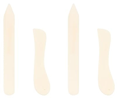 4Pcs Paper Creaser Set, Curved and Straight Bone Folder Tool, Lightweight Scoring Tool, Durable Paper Creaser Set, for Folding Papers Crafting Scrapbooking, and Leathercrafts Bookbinding