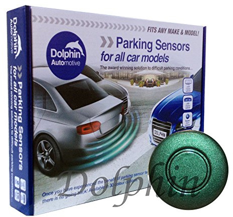 Dolphin Automotive DPS400 Reverse Parking Sensors Auto Express Award Winning 4 Ultrasonic Sensor Kit Audio Alert System Matt & Gloss Black +30 More Colours (Racing Green)
