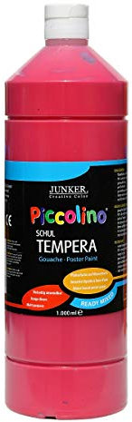 Piccolino flüssige Tempera Farbe Primärrot 1000ml Flasche - Ready-Mix Gouache Schultempera gebrauchsfertig