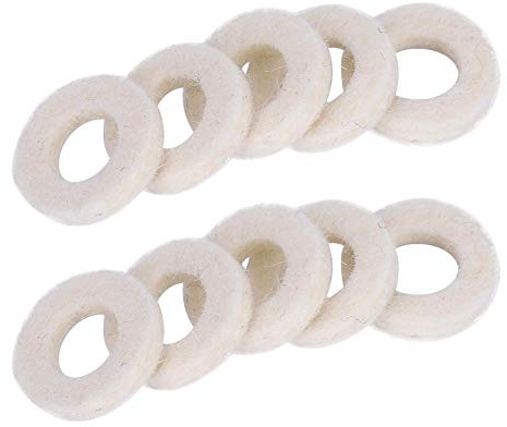 Almohadillas de Trompeta, 10 Pcs Válvula de Trompeta Arandelas de Fieltro Cojín de Latón Trompetas Accesorio de Instrumento Musical (Blanco)