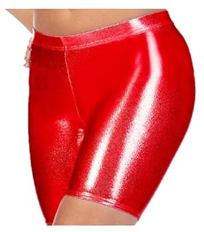 BODYWEAR LTD Childrens Cycling Shorts in Shiny Metallic (Womens (Red, M/L)