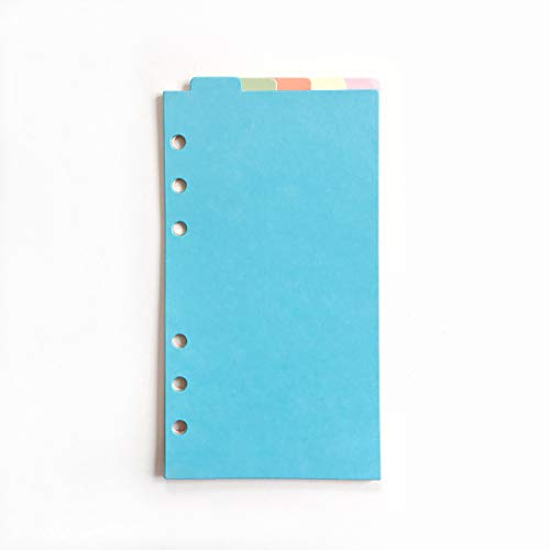 Zelten Divisores de papel y PP para 8.5/6 A5/A6 6 agujeros cubierta anillo carpeta (Divider Vertical Colored Paper, A6/17cm*10cm/6 Inch)