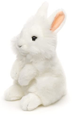 Uni-Toys - Angorakaninchen weiß, stehend - 18 cm (Höhe) - Plüsch-Hase, Kaninchen - Plüschtier, Kuscheltier