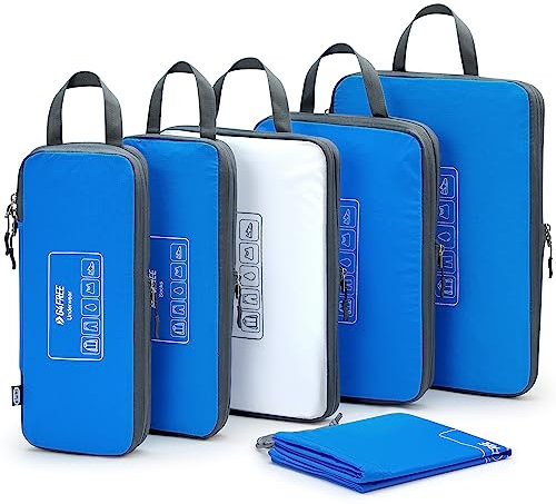 G4Free 6-teiliges Set Kompressions Packwürfel & Packing Cubes & Koffer Organizer Set & Erweiterbar Kleidertaschen & Kleidung Packtaschen für Urlaub Reisen