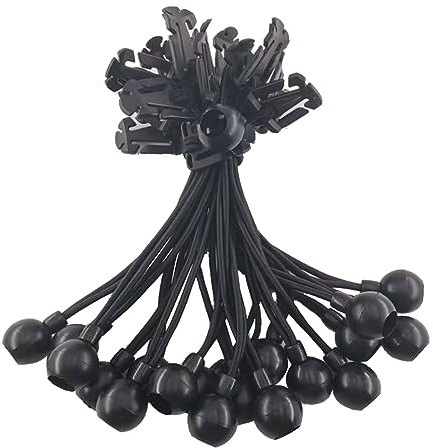 20 Pezzi Elastici con Sfera,Corde Elastiche con Sfere,Bungee Ball in Gomma,Corda Elastica per Teloni,Elastici con Pallina,Elastici Fissaggio