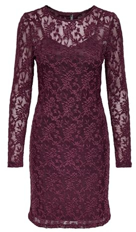 ONLY Onlblaise L/S - Vestido de Cuello Redondo para Mujer, Mauve Wine, M