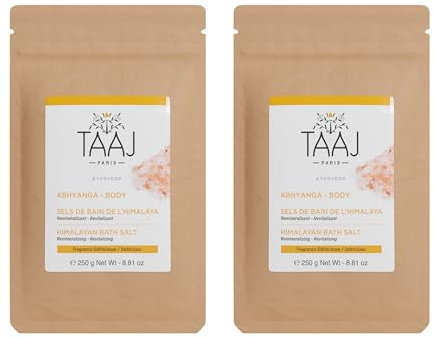 TAAJ | Sali da Bagno Himayala | Disintossica il corpo | Pelle idratata e satinata | Momento di relax unico nel tuo bagno | Made in France | CrueltyFree | Confezione da 2 x 250 gr