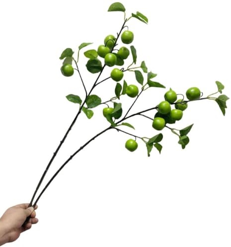 Corkwaw 28 Inch Artificial Apple Branches,2 Pcs Mini Artificial Fruits