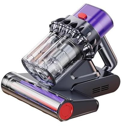 RAINPOT Saker Powerful UV Bed Vacuum Cleaner| Mattress Vacuum Cleaner with Hot Air| 14kPa Suction Power with HEPA Filtration| High-Frequency Tapping & Smart Dust Sensor for Bed,Couch,Fabric Cleaning