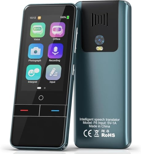 Language Translator Device, Portable Two-Way Instant Translator, High Accuracy Real-Time Translator with 139 Languages Offline Online Voice Photo Translation for Travel, Business and Learning
