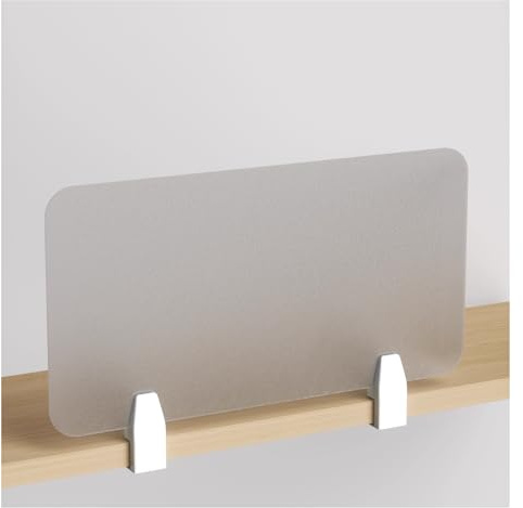 Justerbar avskiljare i akryl för kontorsskrivbord klar frostad fastklämsavdelare 40 x 48 cm (15,7 x 18,9 tum) – perfekt för konfidentiella utrymmen och studentarbetsstationer