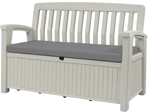 Dazzle Collection Waterproof Garden Bench Cushion 128 x 50 x 5cm – Extra Thick Outdoor Seat Pad for Iceni, Eden & Storage Benches, Comfortable Patio Swing Cushion Bench Pads (Silver)