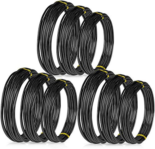 Zhanmai - 9 Rotoli di Filo per Bonsai in Alluminio anodizzato con 3 Misure (1,0 mm, 1,5 mm, 2,0 mm), Totale 147 Metri