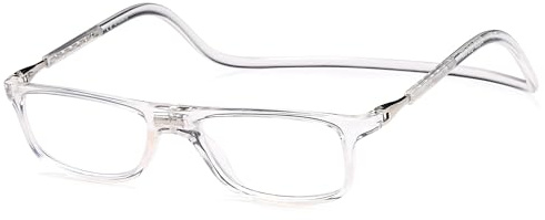NEW VISION Gafas Presbicia Hombre, Gafas de Presbicia Cierre Imán, Longitud Ajustable, Gafas De Lectura para Hombre y Mujer, NV2904(Transparente, 2.5, diopters)