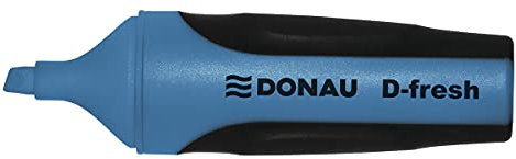 DONAU 7350001PL-10 D-FRESH Textmarker/ Highlighter Textliner Die Ungiftige Tinte, Keilspitze Leuchtfarben Hohe Qualität/ Gummierte Schaftseiten Strichstärke 2-5mm, Blau