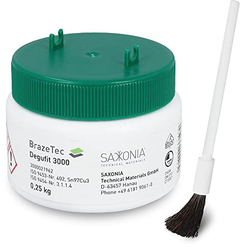 Degufit 3000 Pâte à souder à flux souple 250 g avec brosse pour l'installation d'eau potable avec tubes en cuivre | Pâte à souder pour raccords DVGW