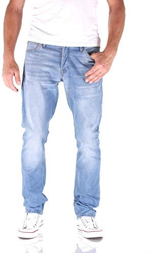 JACK & JONES Glenn Dash Indigo Slim Fit Herren Jeans, Farbe:Blau (GE003), Hosengröße:W36/L32