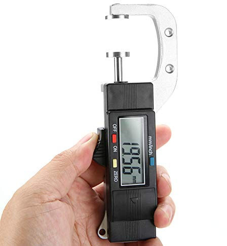 Tyenaza Medidor de Espesor Digital, 0-25 mm Tipo Horizontal Calibrador Electrónico Medidor de Espesor Herramienta de Medición con Pantalla LCD, para Medición Precisión Papel, Láminas de Metal, Joyas