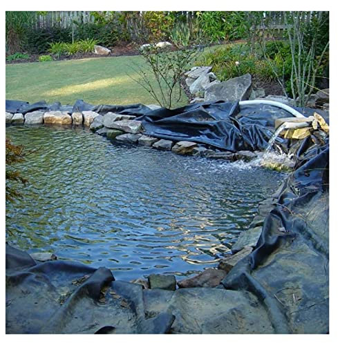 Estanque Prefabricado Material de Polietileno de Alta Densidad (HDPE) Pond Liner, Duradero Resistente Al Agua Lona Antihierbas (Color : Black, Size : 3x7m)