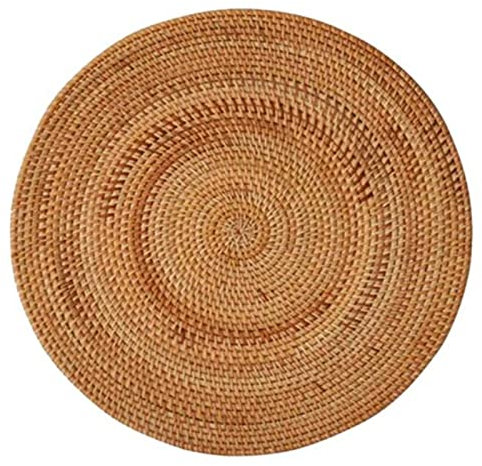 Trjgtas Tovagliette Intrecciate nel Rattan, Sottopiatti Rotondi, 40 Cm, , 1 Pezzo
