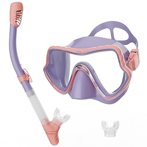 G2RISE SN02 Schnorchelset Erwachsene - Tauchermaske Taucherbrille Trockenschnorchel mit Breath Easy Airflow Tech & Anti-Fog Design für Herren und Damen (Kommt mit einem zusätzlichen Mundstück)