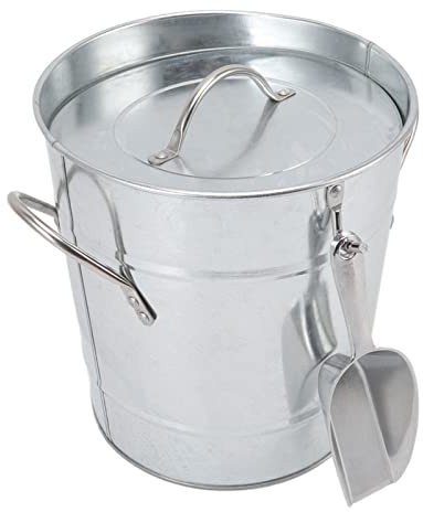 Greensen Secchiello per Il Ghiaccio con Coperchio e Paletta Ghiaccio Secchio Termico Ghiaccio a Doppia Parete Secchiello Portaghiaccio per Champagne o Vino 19,5 x 20,5 x 16 cm (Colore Originale)