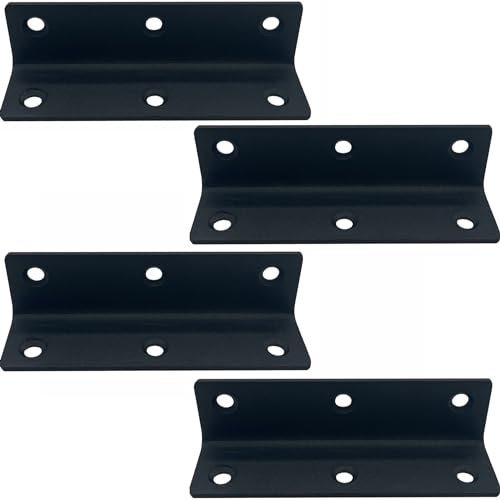 Winkelverbinder Winkel L Klammern Stuhlwinkel - 4 Stück 27x27x100 x2 mm Breite Eckstrebe 90 Grad Holzverbinder MetallWinkel Möbel Stuhl Verbinder Möbelverbinder für Tabelle Stuhl Bücherregal