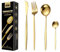 Wivico Juego de Cubiertos Dorados Acero Inoxidable 24 Piezas,Cuberteria Dorada Cuberterias Completas 6 Personas Cubiertos con Cuchillo,Tenedor,Cuchara,Pulido Espejo,Apto para Lavavajillas