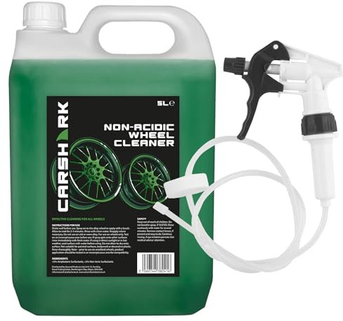 CARSHARK Non Acidic Wheel Cleaner 5 Litre with Long Hose Trigger, Heavy Duty Formula