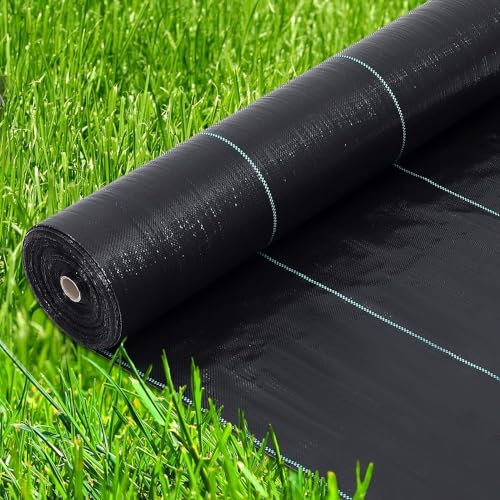 Towallmark Unkrautvlies Gartenvlies 6.5ft x 330ft, Premium-Unkrautschutz-Landschaftsstoff, Unkrautbekämpfungsstoff, hohe Durchlässigkeit, gut für Blumenbeete, Einfahrtsstoff, Bodendecker