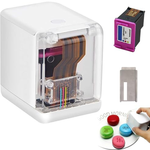 PHOEJIX Impresora portátil de Alimentos de Mano, Impresora dealimentos inyección de Tinta Comestible, con Tinta Desmontable y Control de aplicación, con tecnología Avanzada de inyección Tinta térmica