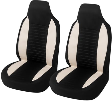 Adunsiaoto 2 Stücke Universell Einsetzbarer Sitzbezug, Autositzbezüge In Premium Design, Ideale Passform & Perfekter Schutz Für Alle Autositze, Auto-Sitzauflage, Auto Sitzbezug Sets(Beige)