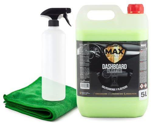 MAX DETAIL-LAB - Dashboard Cleaner 5L - Nettoyant Plastique Voiture Intérieur, Rénovateur Tableau de Bord, Formule Sans Silicone, Parfum Agréable, Produit Nettoyage Detailing Professionnel 5 Litres