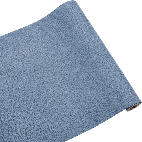 CREATCABIN Papel de Contacto Texturizado Papel Tapiz de Tela de Hierba Papel Tapiz Autoadhesivo Despegable Y Adhesivo Papel Tapiz de Lino Sintético Papel Tapiz de Vinilo Texturizado Adhesivos Decorati