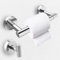Toilet Roll Holder & Suction Hook 2 Pcs Set Wall Mounted, SUS304 Stainless Steel Drilling Double Post Pivoting Toilet Paper Holder & No drill Vacuum Suction Cup hook, Toilet Tissue Holder for Bathroom