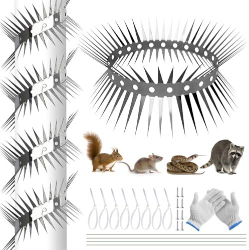 HYran Pic Anti Pigeon, Repulsif Chat Exterieur, Repulsif Pigeon, Pic Anti Chat, Ceinture Anti Chats pour Arbre et Gouttière Piege a Fouine, pour la Maison, la Gouttière et l'arbre (100cm)