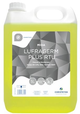 Mida Lufragerm Plus Concentrated Surface Cleaner and Sanitiser, Neutral pH Christeyns Clover (5 Ltr)