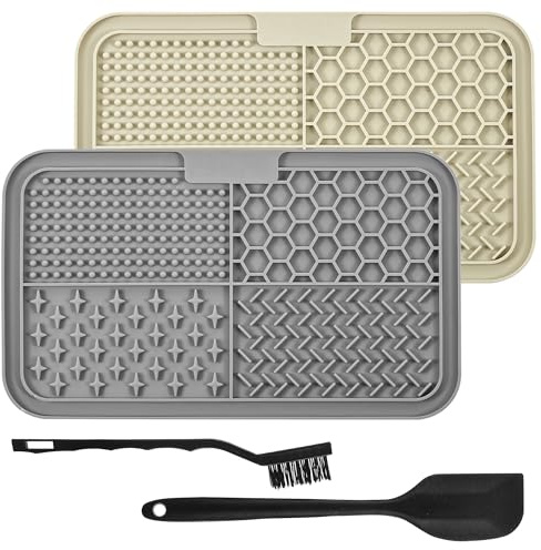BASVII Tapis De Léchage Chien 25x15 cm, Lot De 2 Tapis De Leche pour Chien