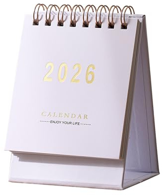 Mini Desk Calendar 2026-2027 UK, January 2026 to June 2027-18 Month Pocket Flip Desktop Academic Calendar Planner, Portable Monthly Small Desk Calendar for Home Office School (White)