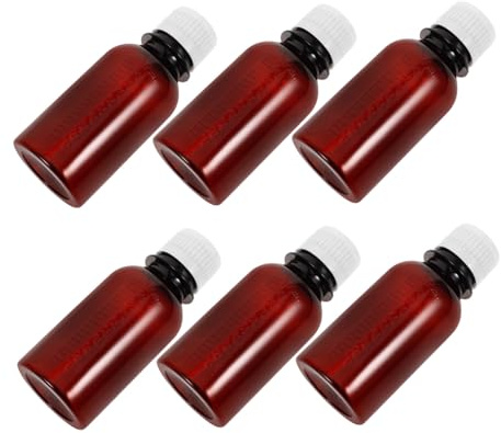 CLISPEED Frascos De Medicina con Tapa 6 Unidades 100 Ml Envases Ámbar con Graduación Almacenamiento Sellado para Viaje y Uso Doméstico Organizador De Medicamentos Práctico