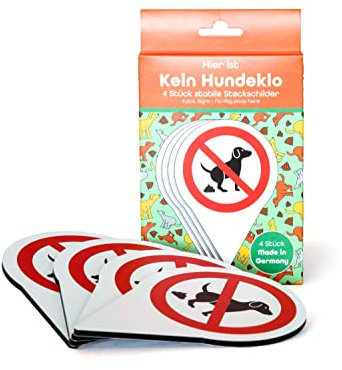 AllesKlaro® - 4 Stk. Set - hochwertige Steckschilder - Verbot Hier kein Hundeklo - 150 x 110mm - stabile 4 mm Alu Verbundplatte