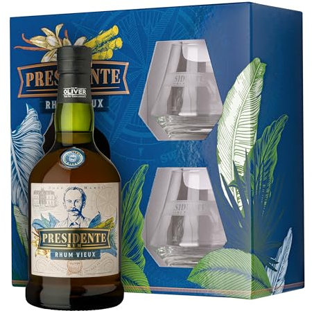 Coffret Presidente Marti Anejo Rhum + 2 verres 40° 70CL