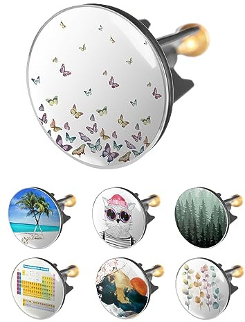 Arteneur Waschbeckenstöpsel 40mm Schmetterlinge – Edelstahl Excenterstopfen mit extra Schwerer Messingschraube für stabilen Halt | Universeller Abflussstopfen für Waschbecken